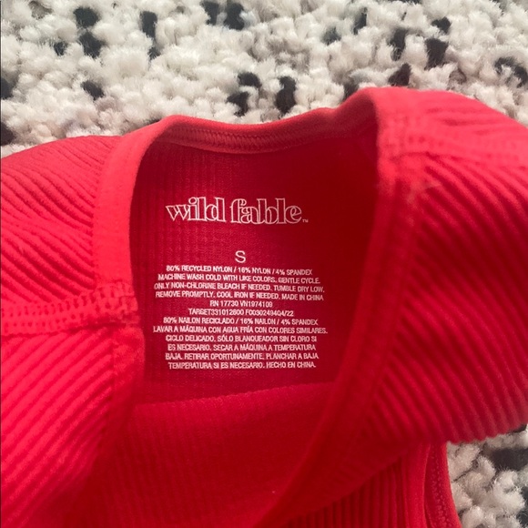 Red Ribbed Crop Top - Picture 2 of 3